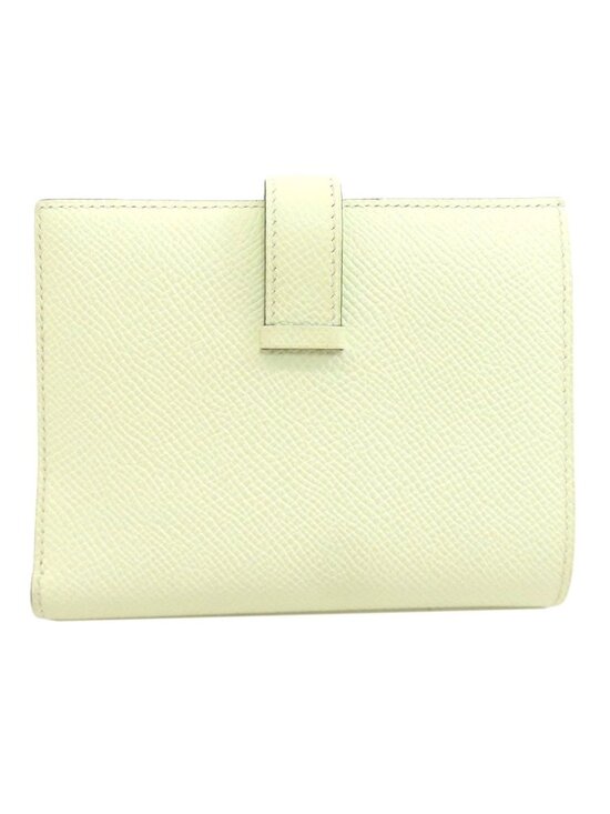 Hermes Epsom Bearn Compact Wallet Vert Fizz 1638032  Hermes Bearn Compact Vert Fizz Silver Bifold Wallet Veau Epsom